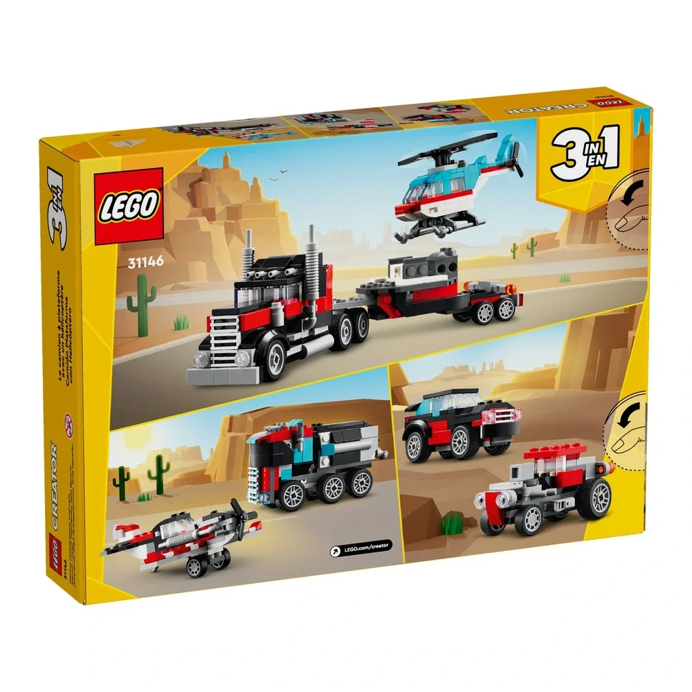 LEGO CREATOR 3 IN FLATEBED WITH HELICOPTER # 31146